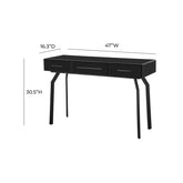 Santana Black Glass Desk Console Table Model: TOV-OC68577